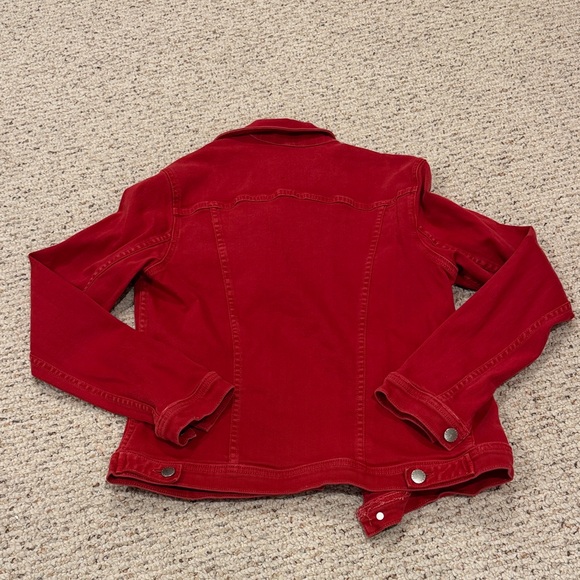 L’Agence Red Denim Jacket Size Medium C11-158 - Picture 7 of 8